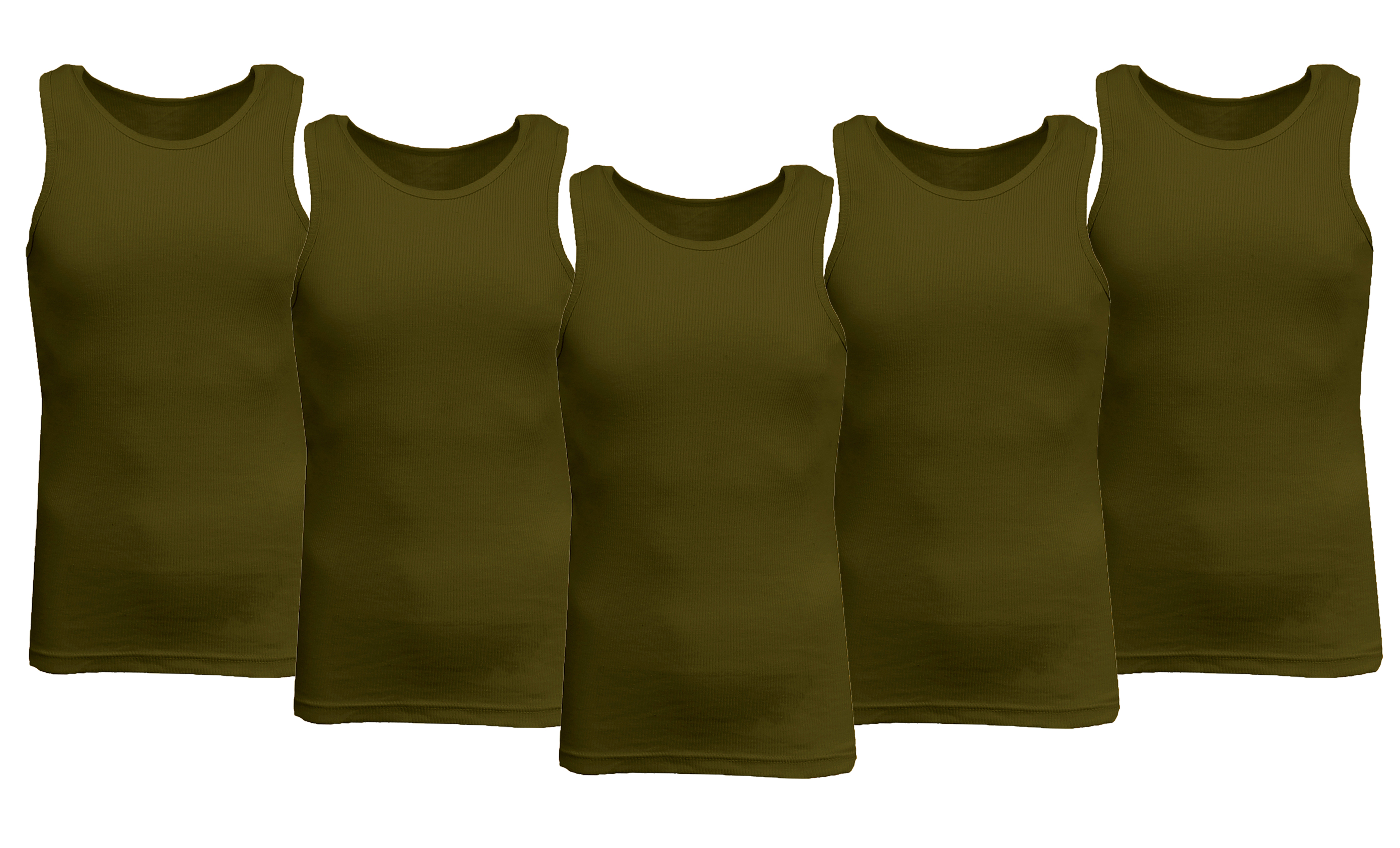 3 or 5PK Men's Heavyweight Ribbed Tank Top - Gallery 63