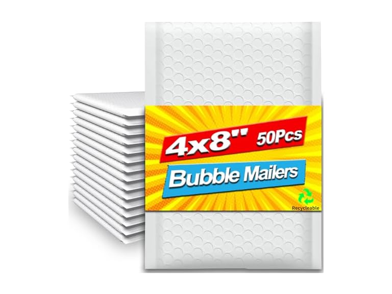Bubble Mailers 4x8 Inch 50 Pack