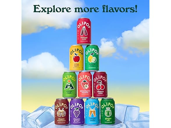 OLIPOP Prebiotic Soda Pop, Citrus Rush, 12Pk