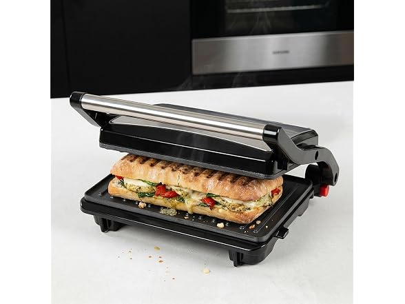 Alpha Living Electric Griddle Panini Press Sandwich Maker 