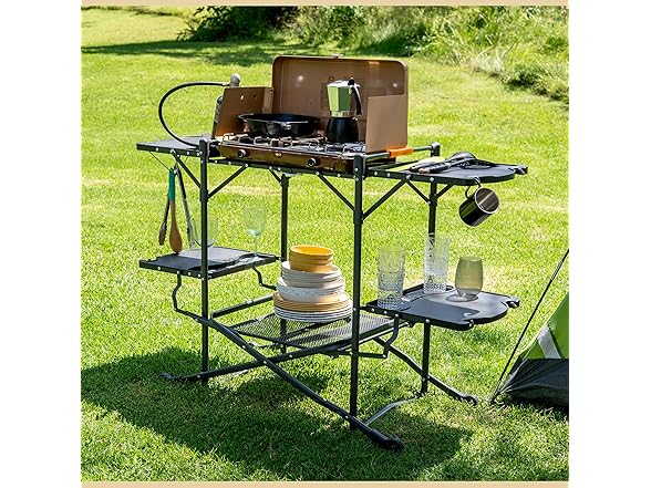 ARROWHEAD OUTDOOR 54" Wide Quick Folding Kitchen Station
