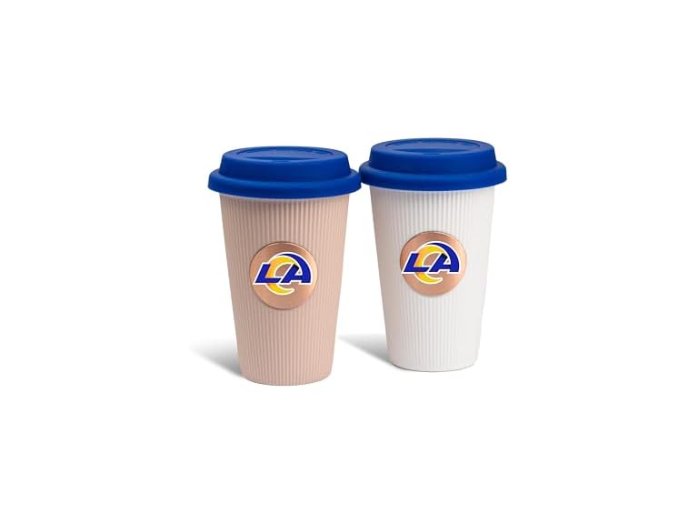 The Memory Company NFL Premium 2-Pack 12oz Ceramic Barista Cups – Officially Licensed Team Logo Coffee Mug Set