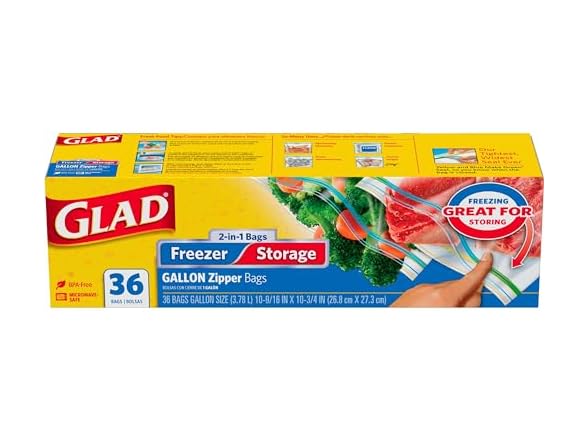 Glad Freezer Bags 1 Gallon 36ct