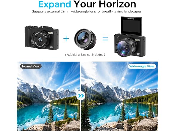 DIGIERA 5K 80MP Flip Screen Camera