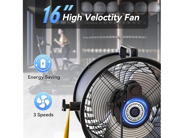 CCGIRU 16" High Velocity Floor Fan, 3000 CFM 3-Speed Industr (Open Box)