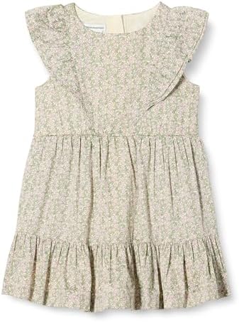 Amazon Essentials Girls' Ruffle Woven Dress, Ivory Posey Floral, X-Large