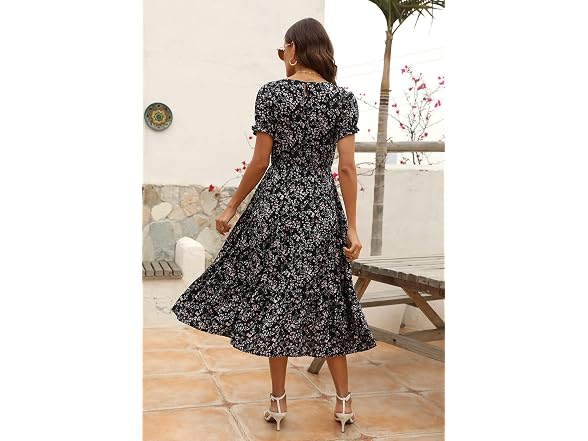 Navins Women (L) Modest Midi Pockets Dress