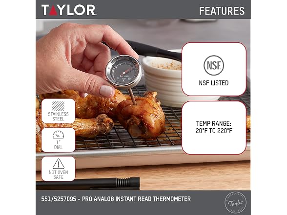 Taylor Pro Series Analog Instant Read Thermometer, 2PK - Gallery 2