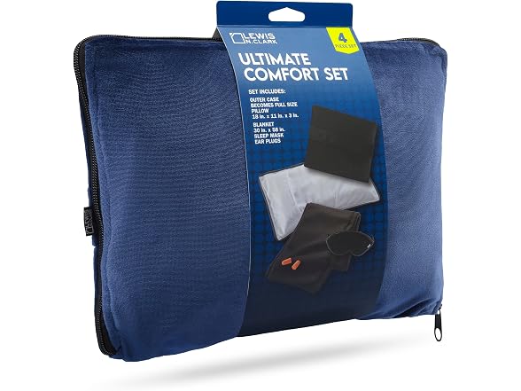 Lewis N. Clark Ultimate Comfort Set + Portable Travel Kit