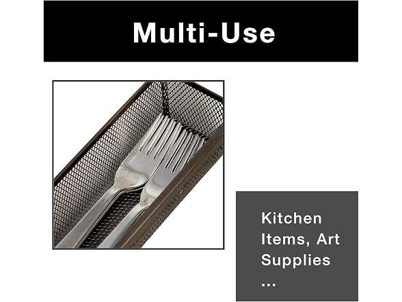 Smart Design Drawer Organizer, 9 x 3 Inch, 6-Pack, Bronze