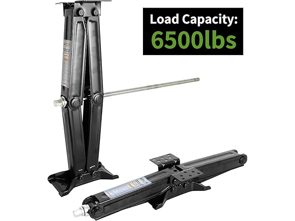 Weize Camper RV Trailer Stabilizer Leveling Scissor Jacks with Handle -24"- 6500lbs - Set of 2 (Open Box)