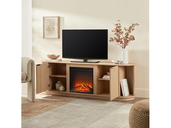 Walker Edison Chloe TV Stand Fireplace