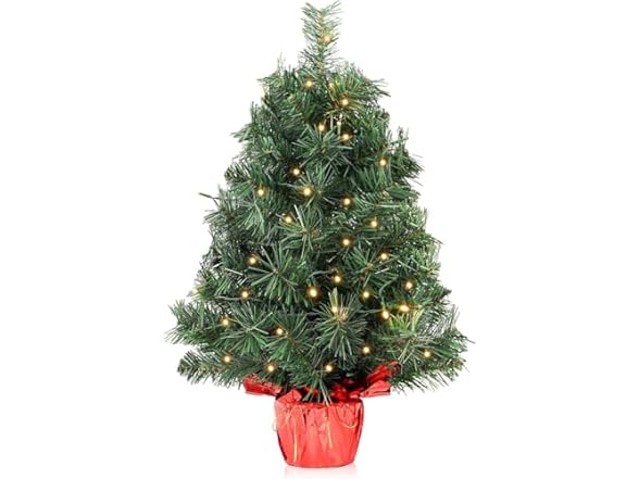 KISIQI Pre-lit Artificial Christmas Tree