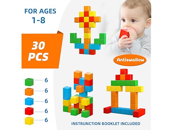 Magnetic Blocks, 1.41 inch Large Magnetic Building Blocks