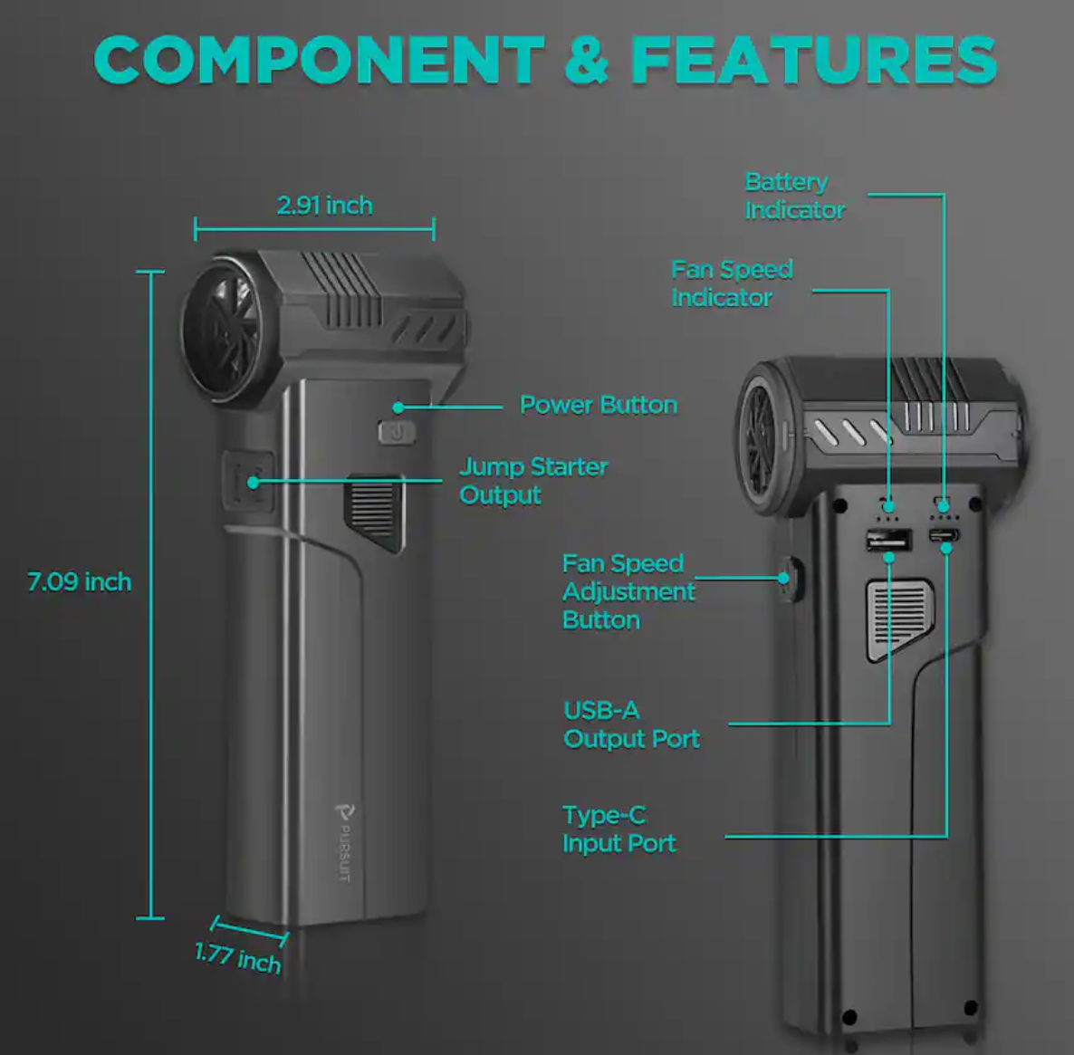 Pursuit R55 5-in-1 Jump Starter, Inflator, Booster - Gallery 17