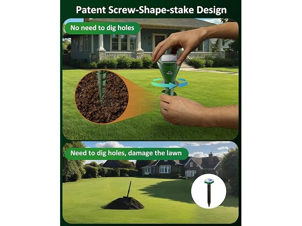 Mole Repellent for Lawns, Solar Powered