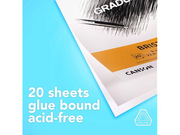Canson Graduate Bristol Pad, Foldover, 9x12 inch, 20 Sheets