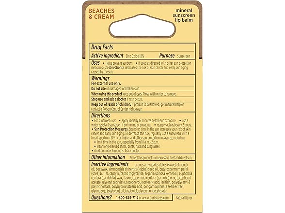 Burts Bees Beaches And Cream Lip Balm