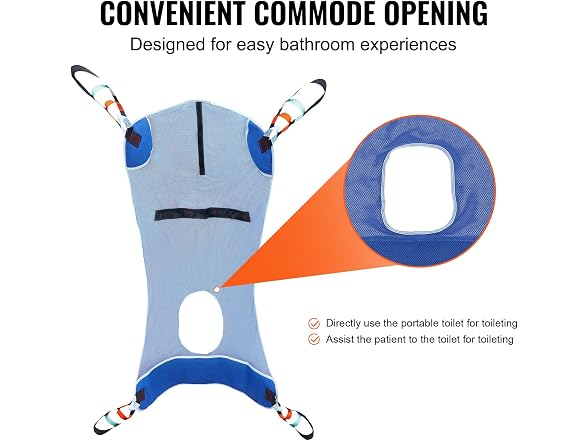 VEVOR Full Body Patient Lift Sling & Commode Opening