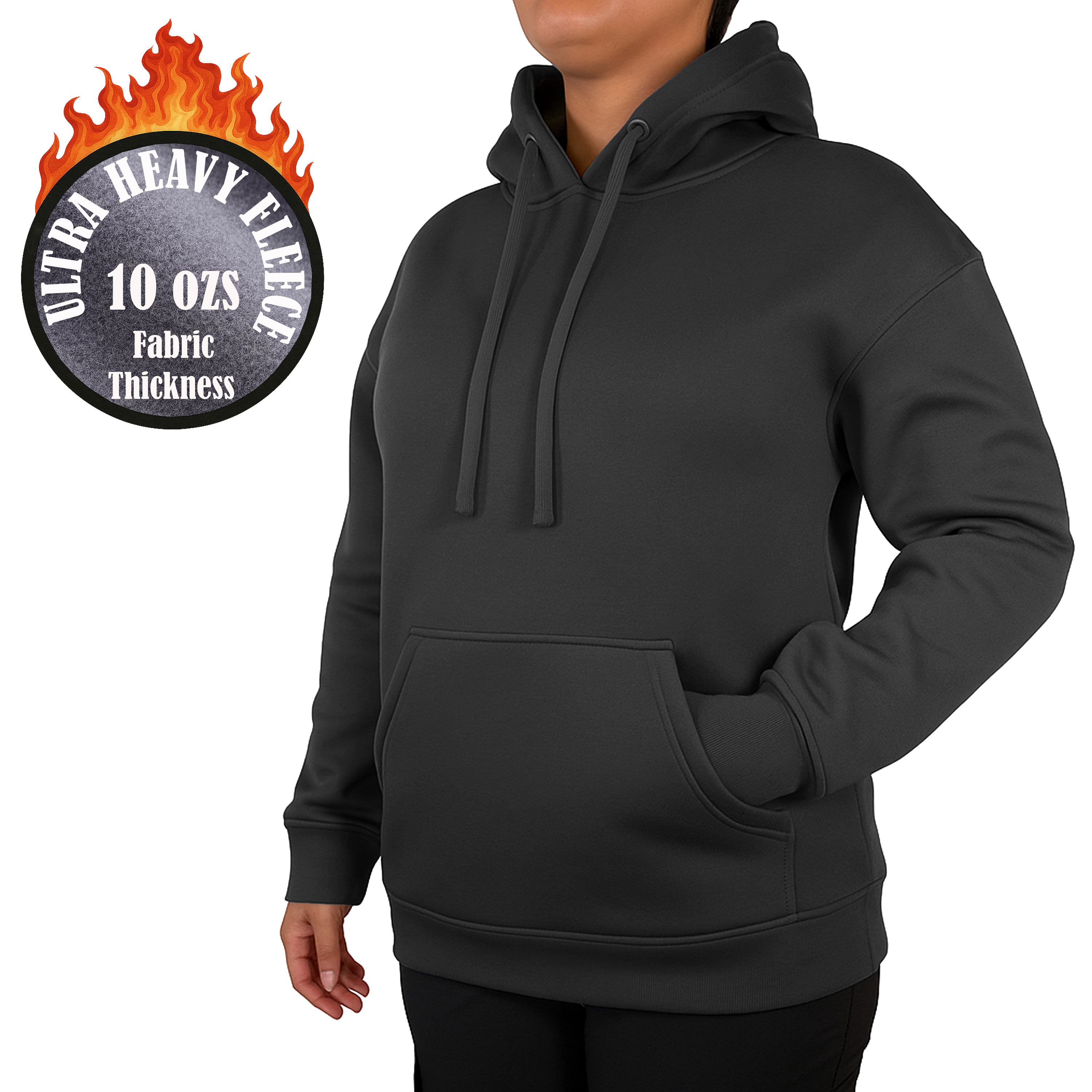 Womens Heavyweight Fleece-Lined Pullover Hoodie - Gallery 16