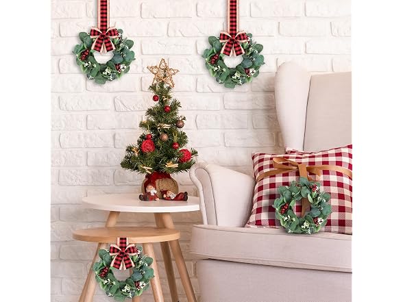 UJG 4PACK Mini Christmas Wreaths