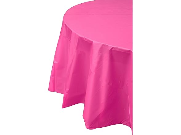 Exquisite Cerise Round Plastic Table Cover