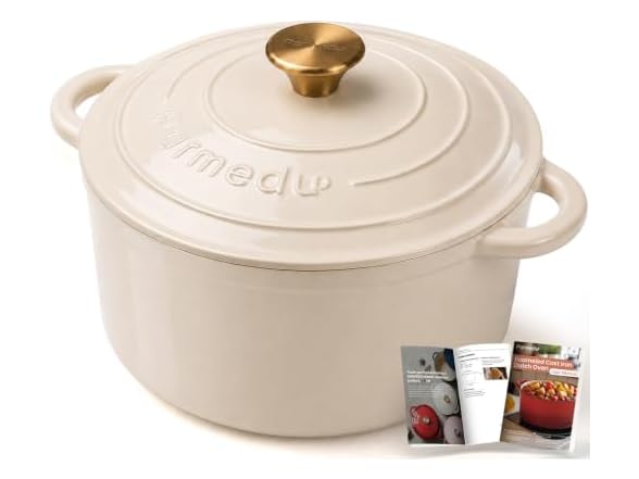 Parmedu 5.5QT Enameled Cast Iron Dutch