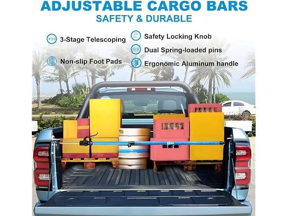 Leikius 79in Adjustable Cargo Bar 200LB