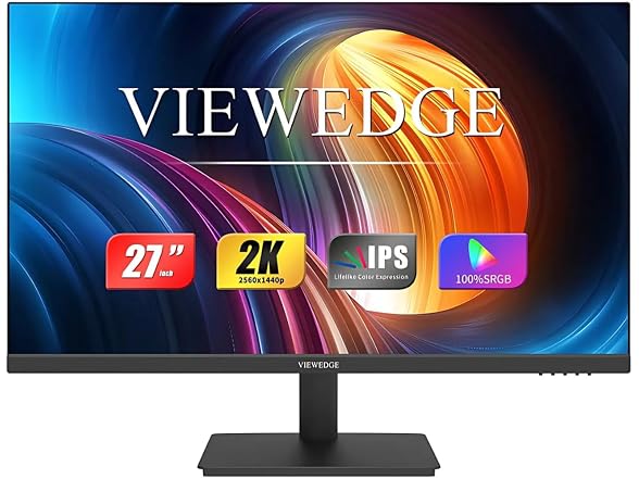 Viewedge 27 inch Monitor with QHD 2560 x 1440 IPS 75hz Computer Monitor (Open Box)