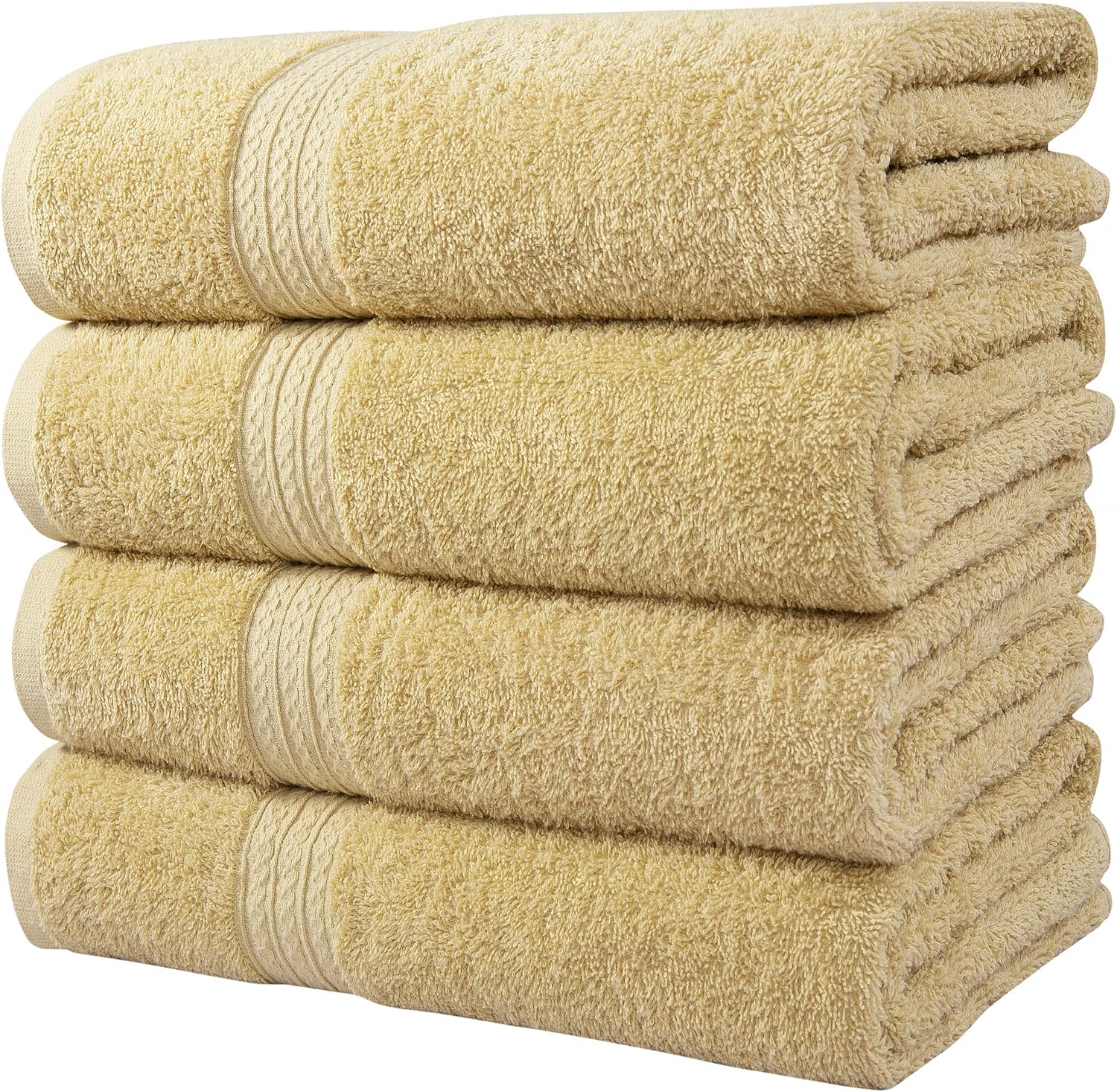4pk 100% Cotton Bath Towel Set - Gallery 11