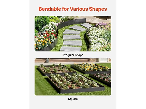 VEVOR 3-pack Steel Garden Edging Borders