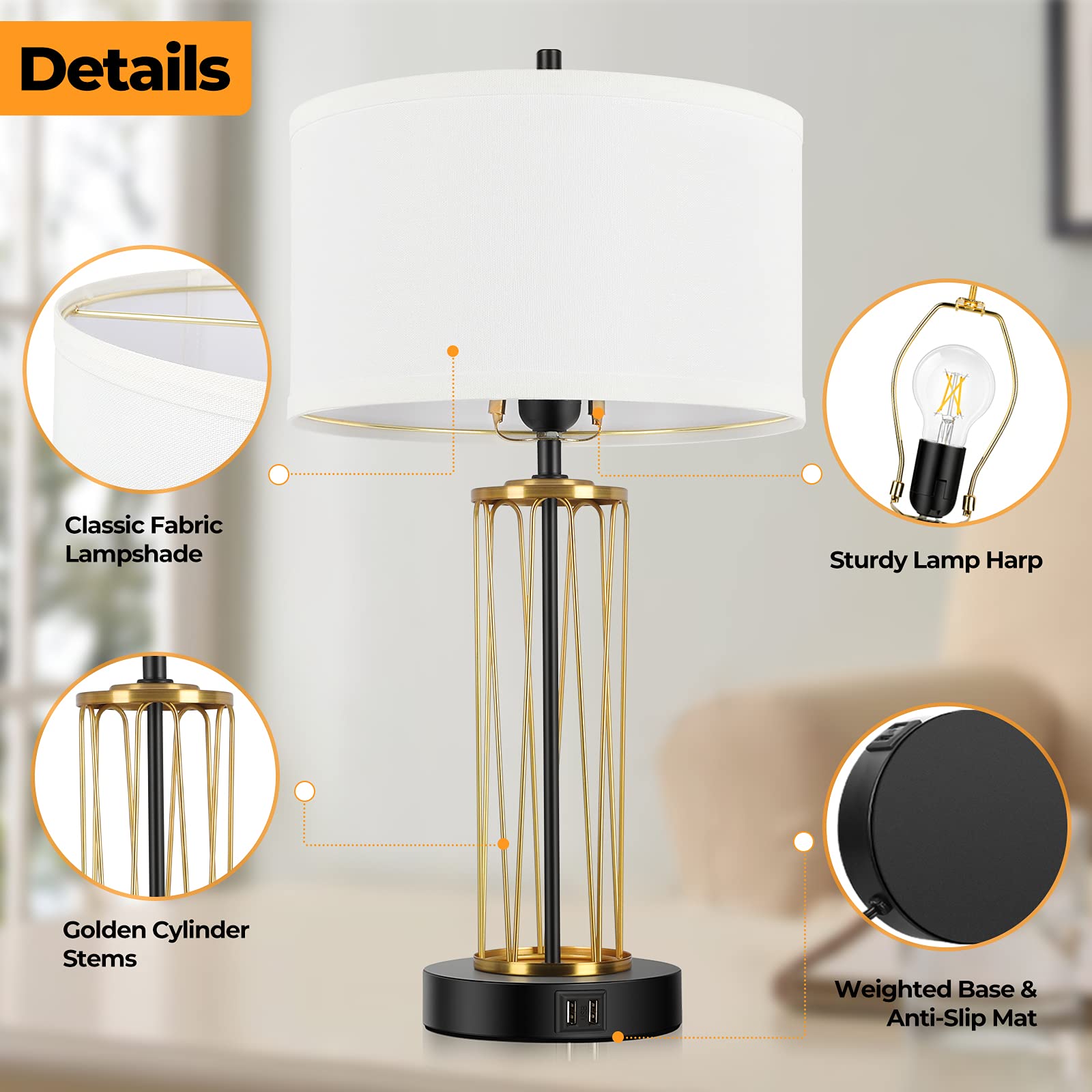 Set of 2 Touch Control Table Lamps (Open Box) - Gallery 11