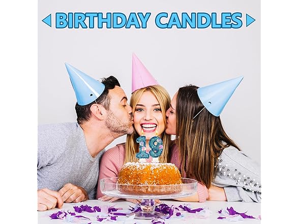 laackys Blue Shell Sequin Number Candle