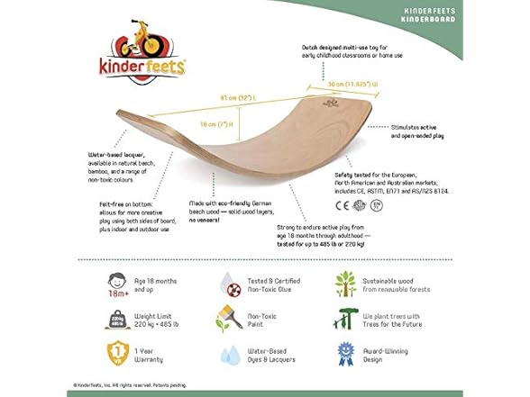 Kinderfeets Wooden Balance Board