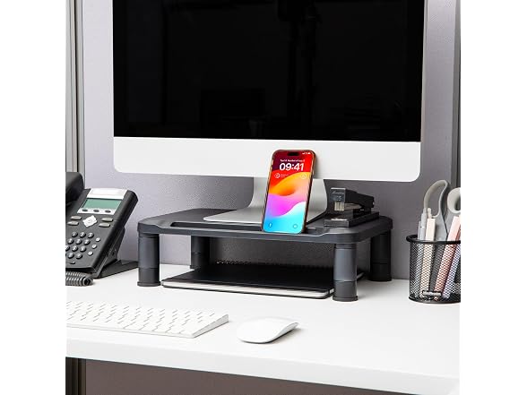 Mind Reader Monitor Stand Set of 2, Black