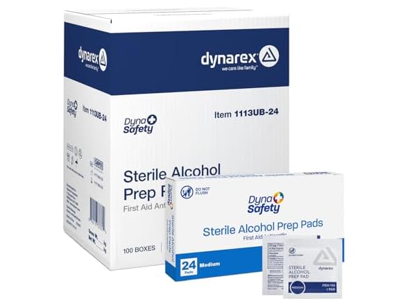 Dynarex Sterile Isopropyl Alcohol Prep Pads 2400ct