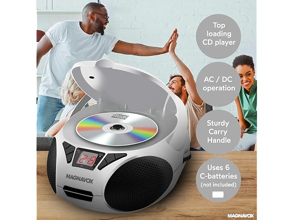 Magnavox Portable Top Loading CD Boombox