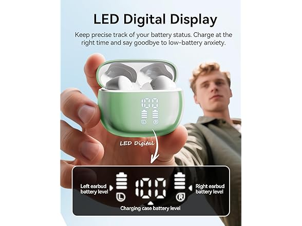 HUIFU Green Wireless Earbuds