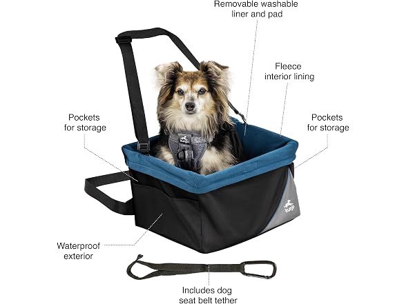 Kurgo Rover Pet Booster Seat for Small Dogs or Cats