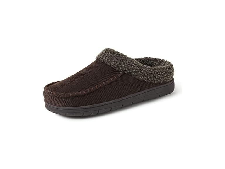 Dearfoams Men's Clog, Coffee (Twill), Medium