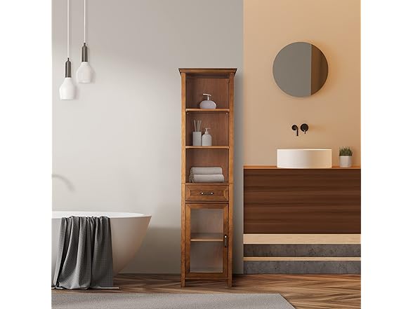 Teamson Home Avery Wooden Bathroom Linen Cabinet