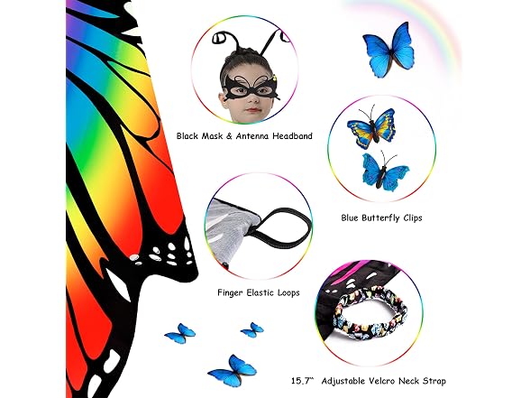 Tibeha Girls' Halloween Butterfly Wings - Gallery 5