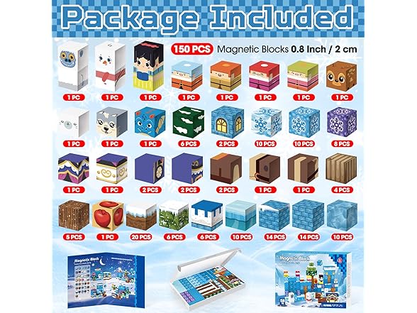 150PCS Magnetic Blocks
