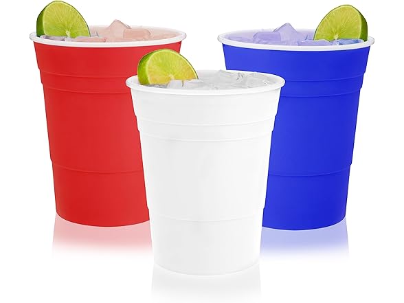 True Shatterproof Pool Cups, Red White & Blue, Set of 6