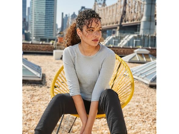 Hanes Women Stretch Cotton Raglan Sleeve Tee