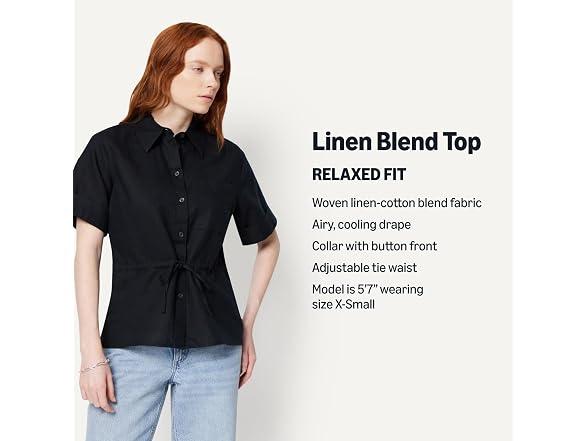 Amazon Essentials Women Relaxed-fit Linen Shirt