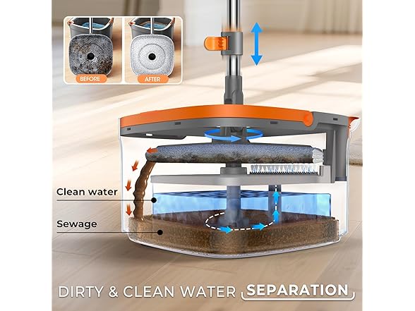 BOMIDI Mop and Bucket Set, Spin Mop