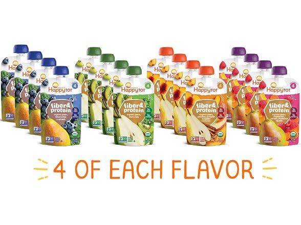 16PK Happy Tot Organics Fruit & Veggie Puree