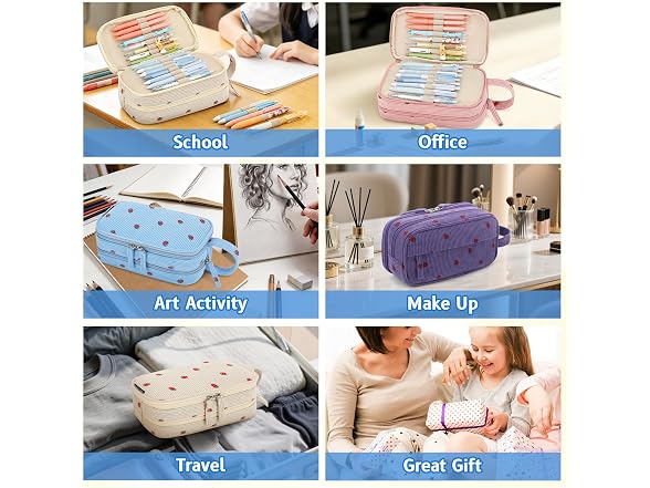 Large Pencil Case Pouch, High Capacity
