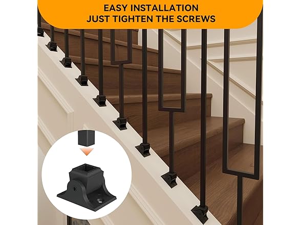 Iron Baluster Shoes 1/2" Black 10Pcs